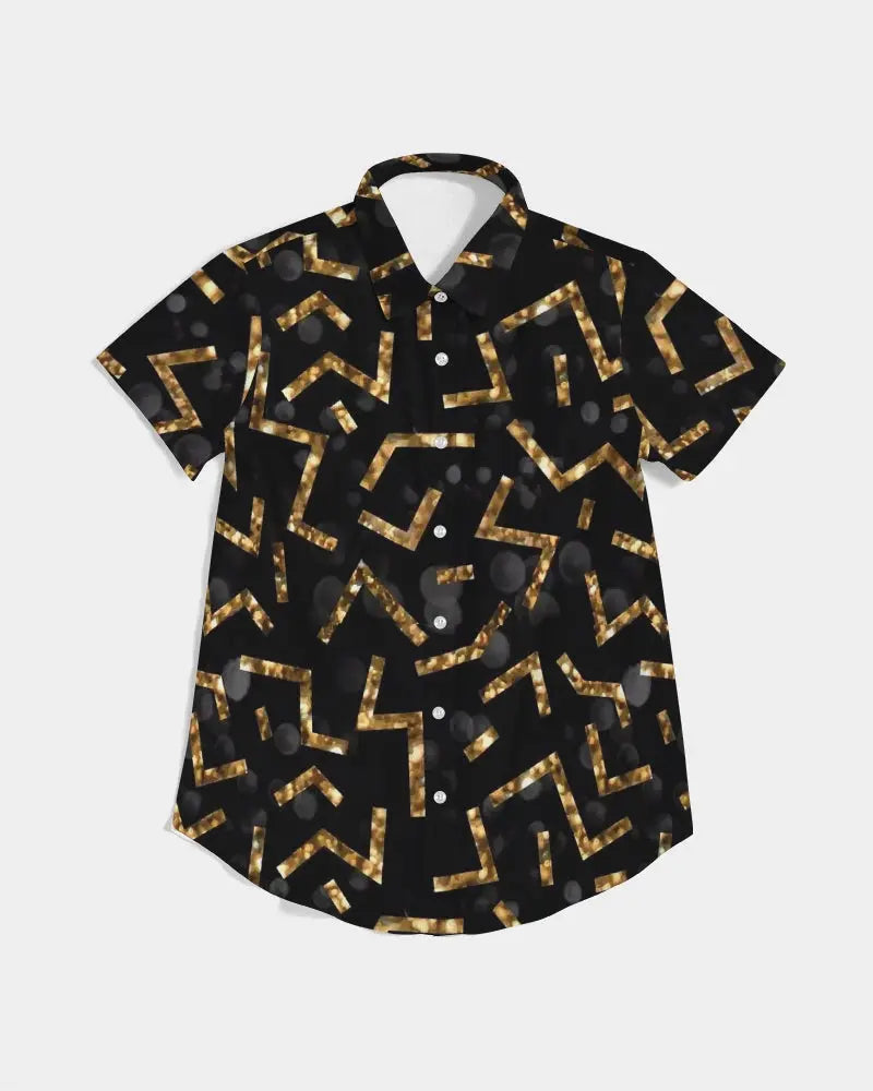 Pixie Night Women's Short Sleeve Button Up - IAKAM