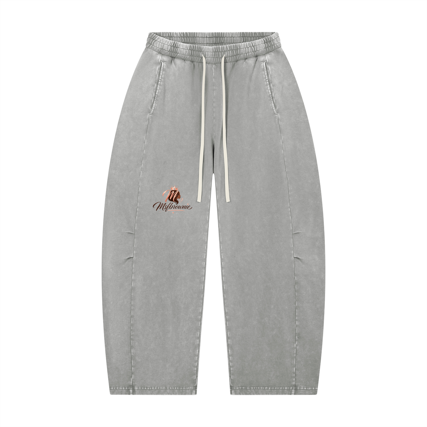 Msfbrownie Unisex Mineral Wash Barrel Leg Pants
