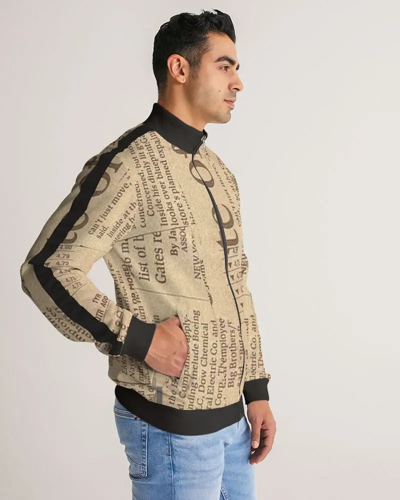 Vintage Style  Men's Stripe-Sleeve Track Jacket - IAKAM