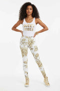 Floral Vintage Rose Leggings — Women's Casual All-Over Print