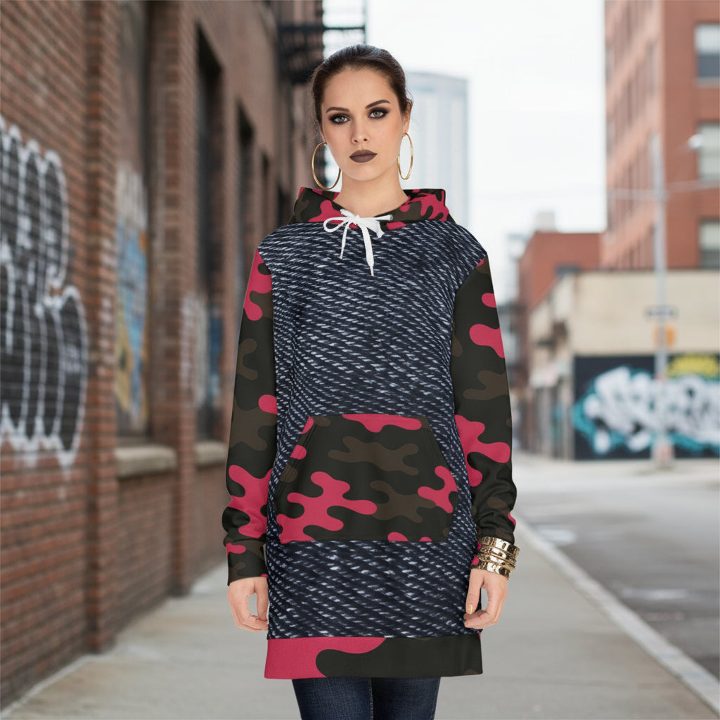Women's Camo Pink Hoodie Dress for Stylish Comfort and Versatility
