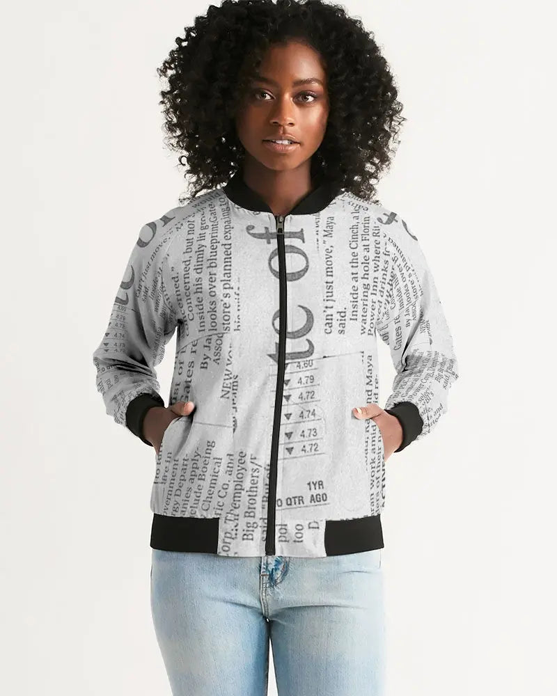 Vintage White Women's Bomber Jacket - IAKAM