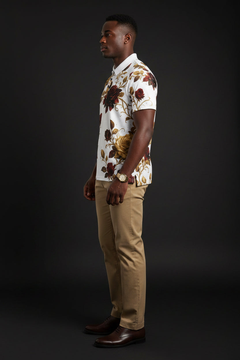 Floral Vintage Polo Shirt for Effortless Style and Ultimate Comfort