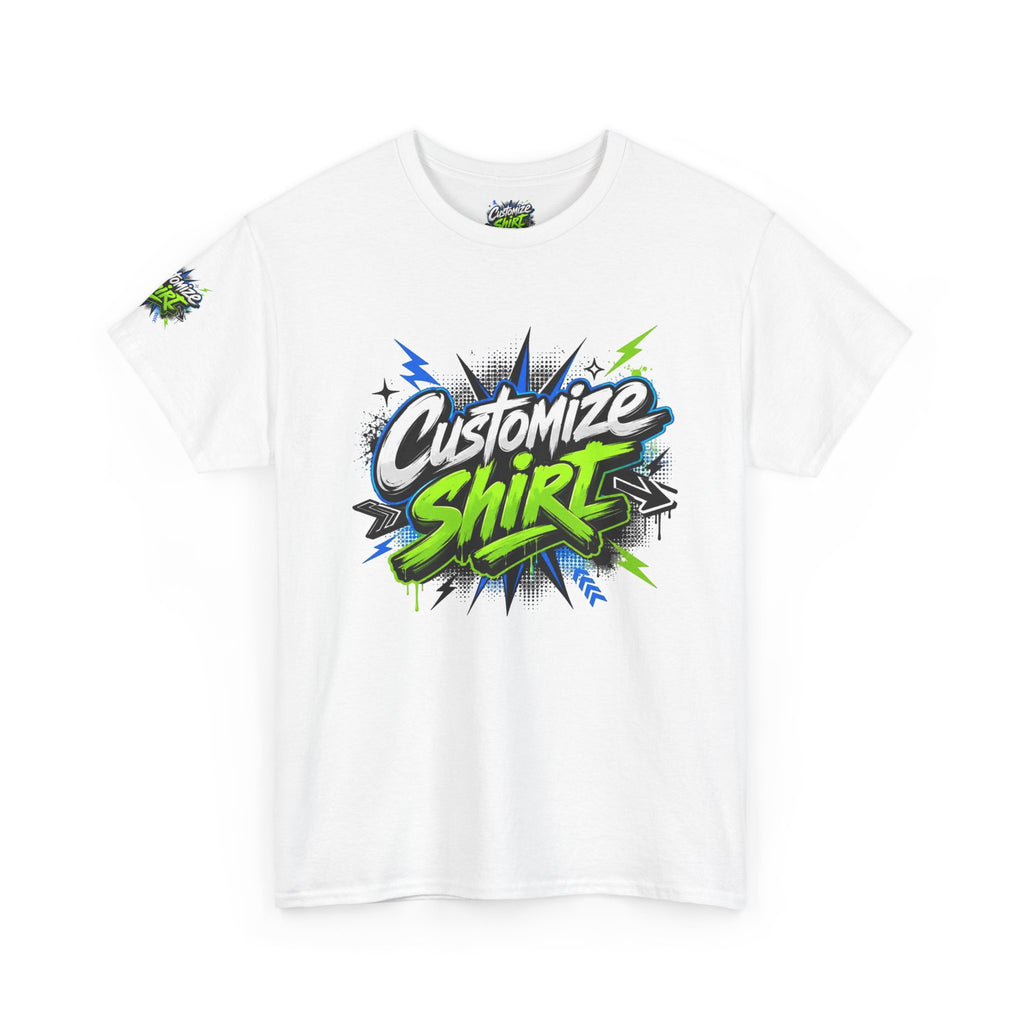 Customize Shirt Graphic Tee — Bold Neon Graffiti Design
