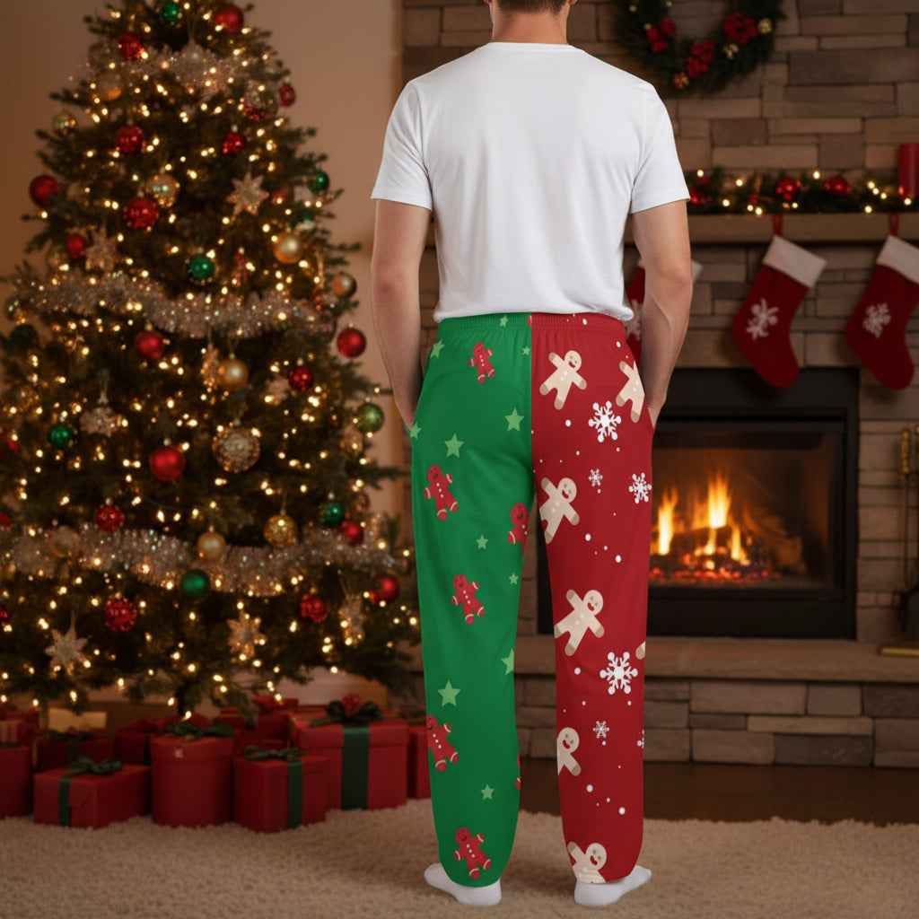 Men's Gingerbread Pajama Pants with Two Tone Design