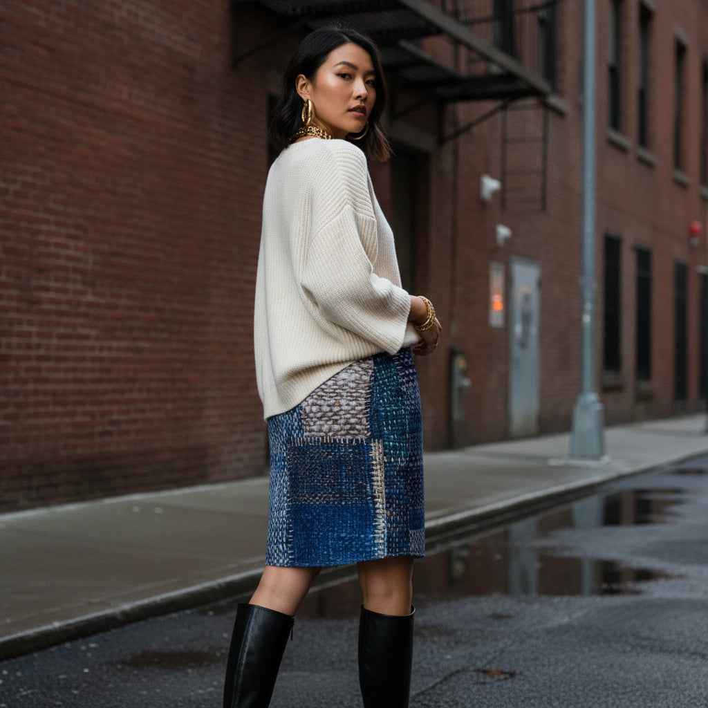 Women's Pencil Patch Skirt - IAKAM