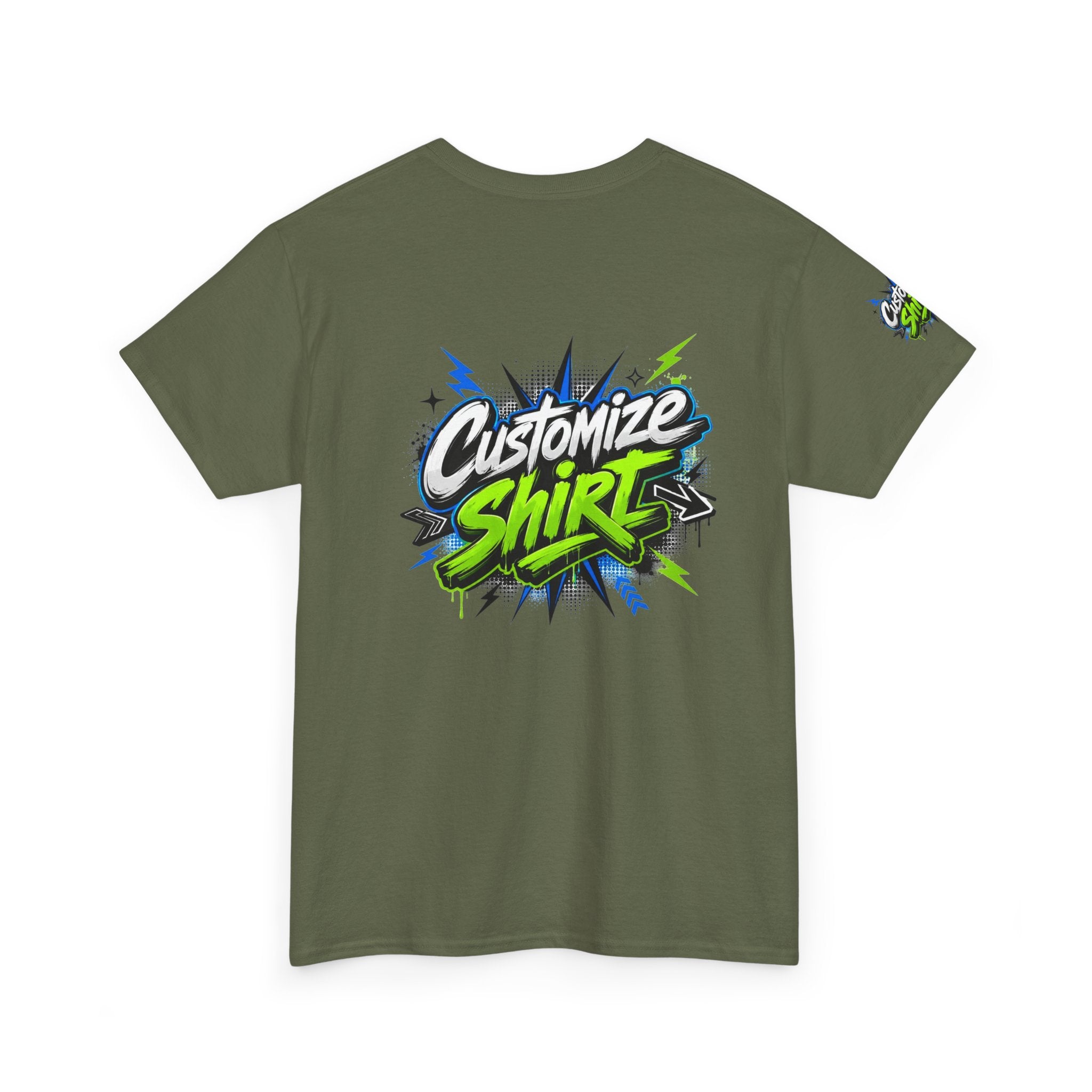 Customize Shirt Graphic Tee — Bold Neon Graffiti Design