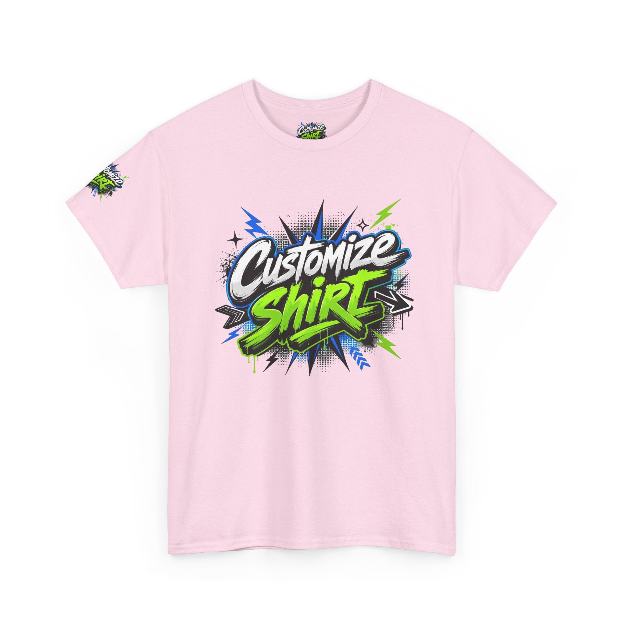 Customize Shirt Graphic Tee — Bold Neon Graffiti Design
