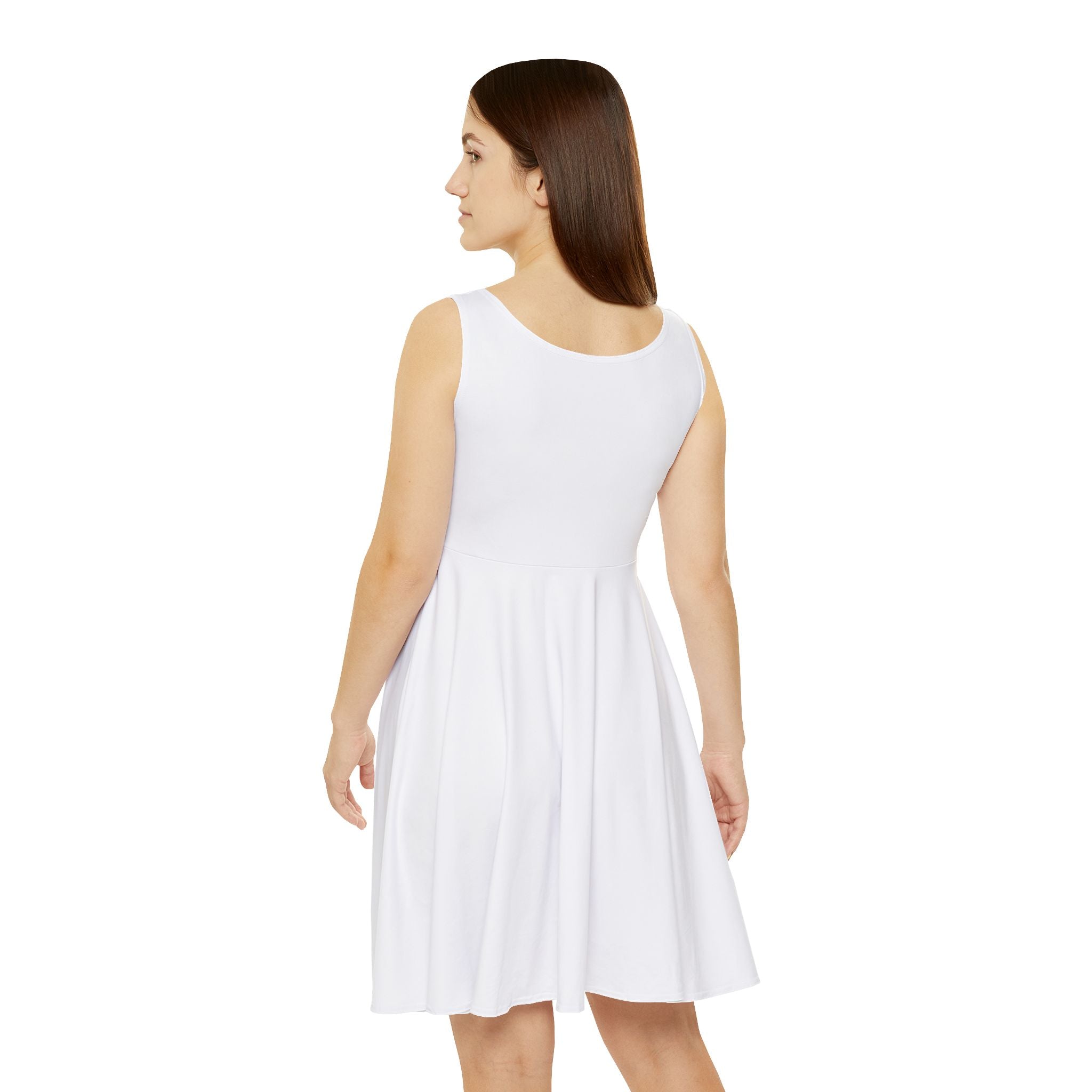 Elevate or Fade Skater Dress - Bold Retro Graphic for a Stylish Statement