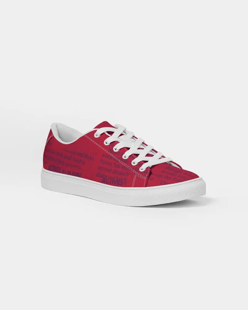 Vintage Red Women's Faux-Leather Sneaker - IAKAM
