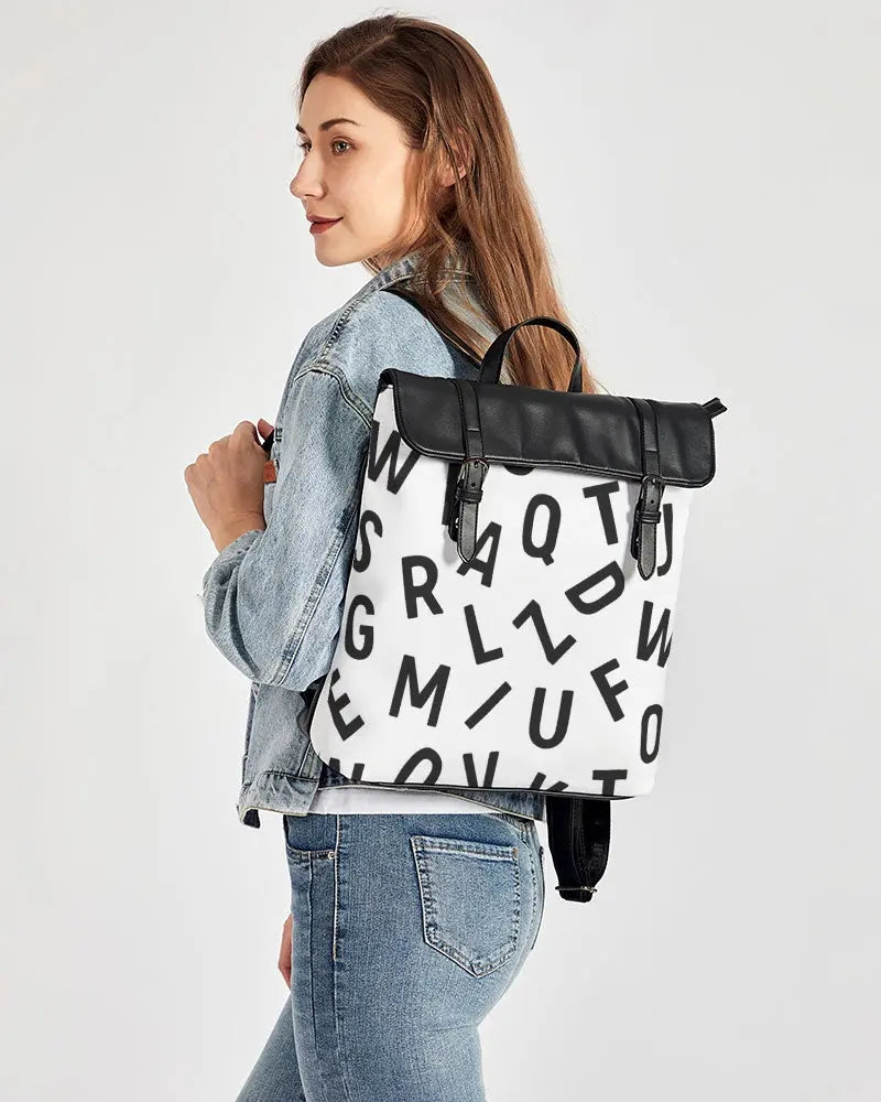Scram Alphabet  Casual Flap Backpack - IAKAM