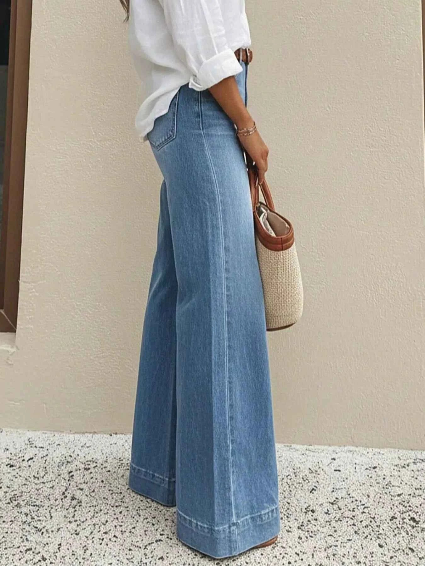 High-Waisted Wide Leg Jeans