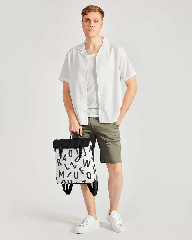 Scram Alphabet  Casual Flap Backpack - IAKAM