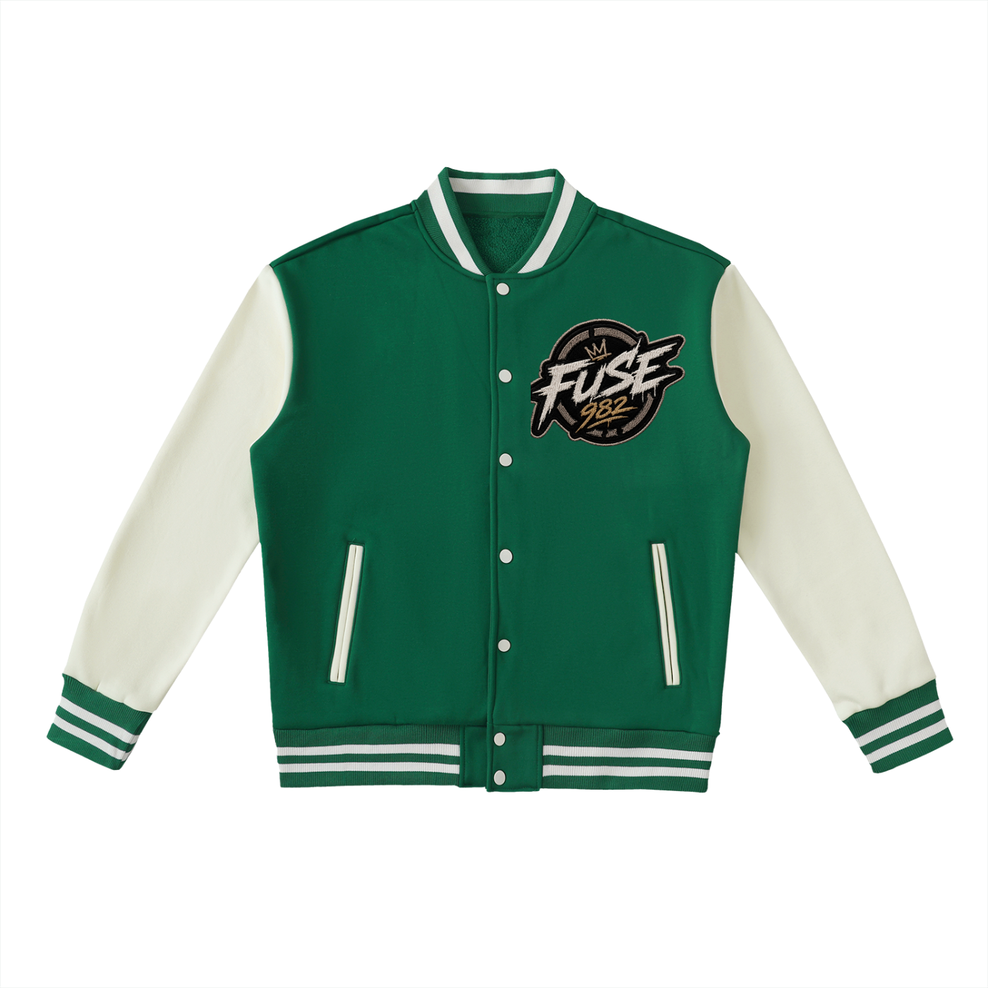 Fuse982 Two-Tone Fleeced Varsity Jacket