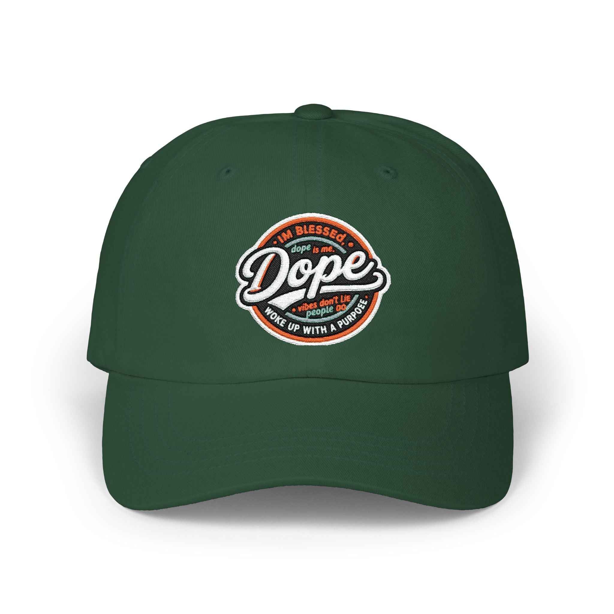 Dope Circle Embroidered Cap — Vintage Retro Logo Baseball Hat