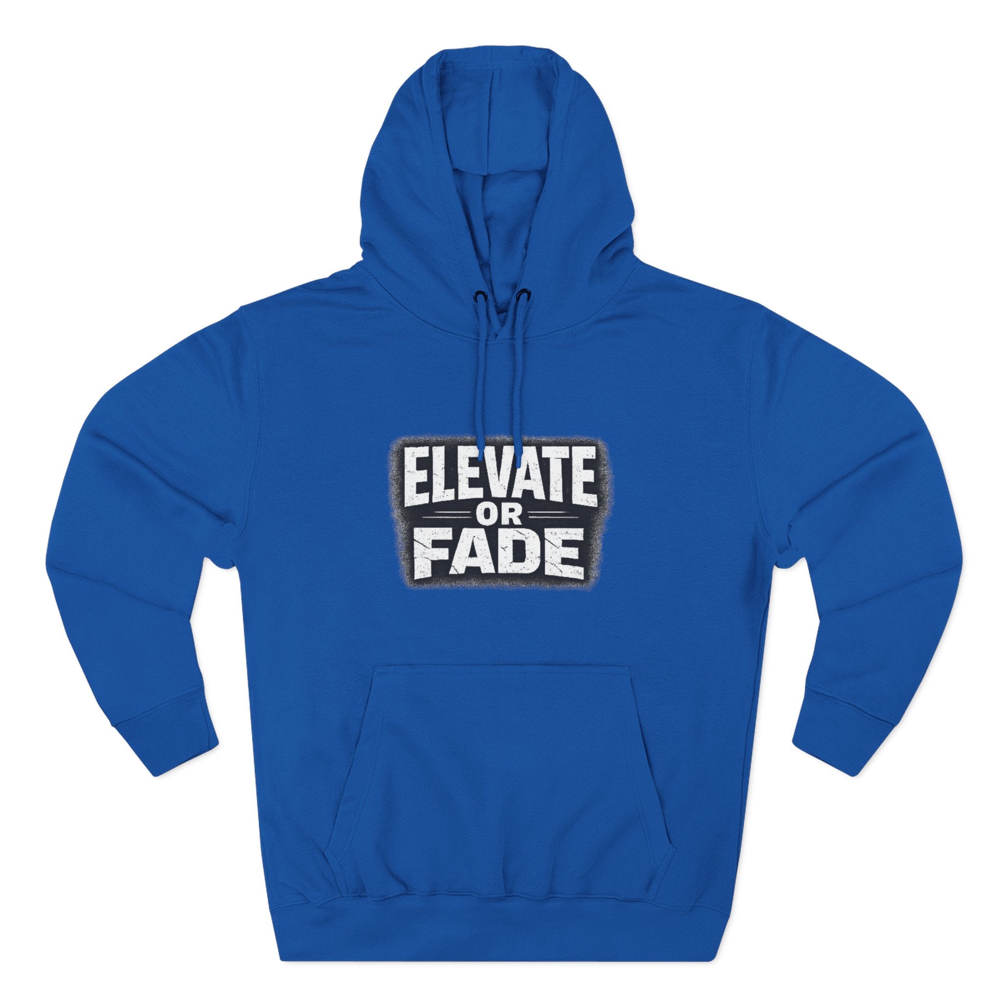 Elevate or Fade Hoodie - Urban Graphic Fleece Pullover with Crown and Wings Design for Stylish Comfort