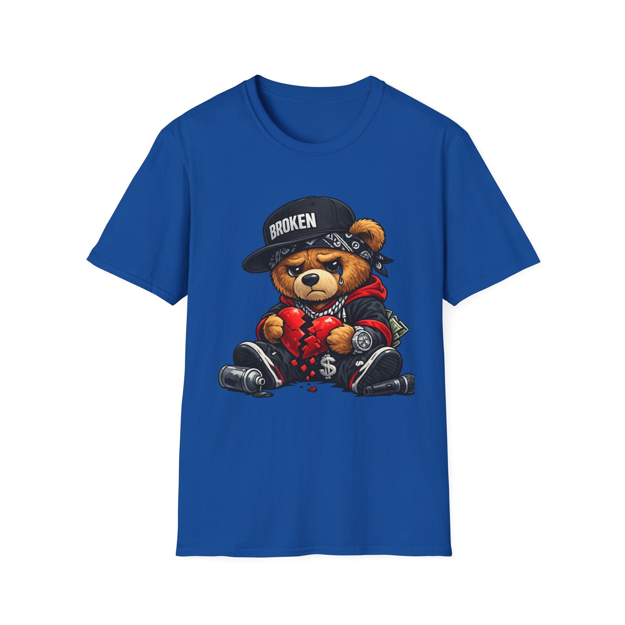 Broken Teddy Bear Graphic Tee — "Love Me" Street Art Shirt Unisex