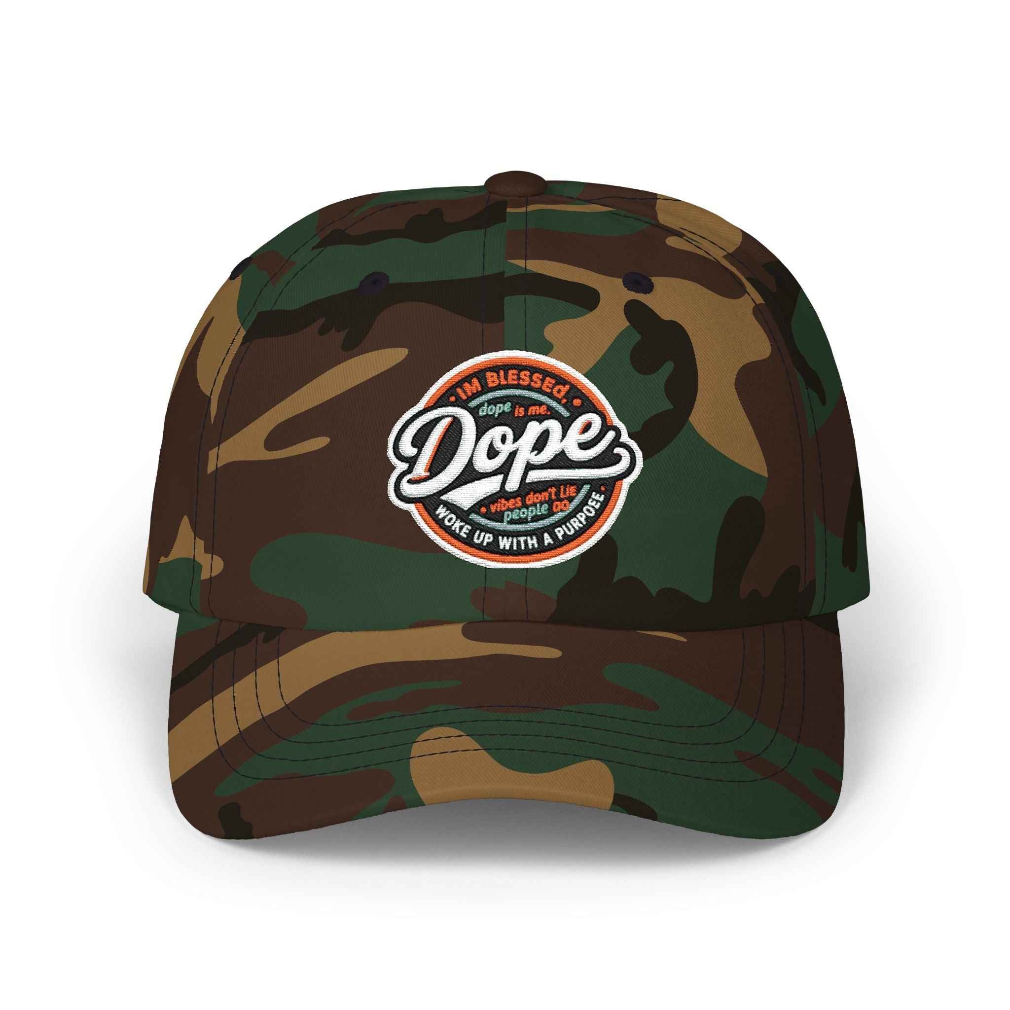 Dope Circle Embroidered Cap — Vintage Retro Logo Baseball Hat