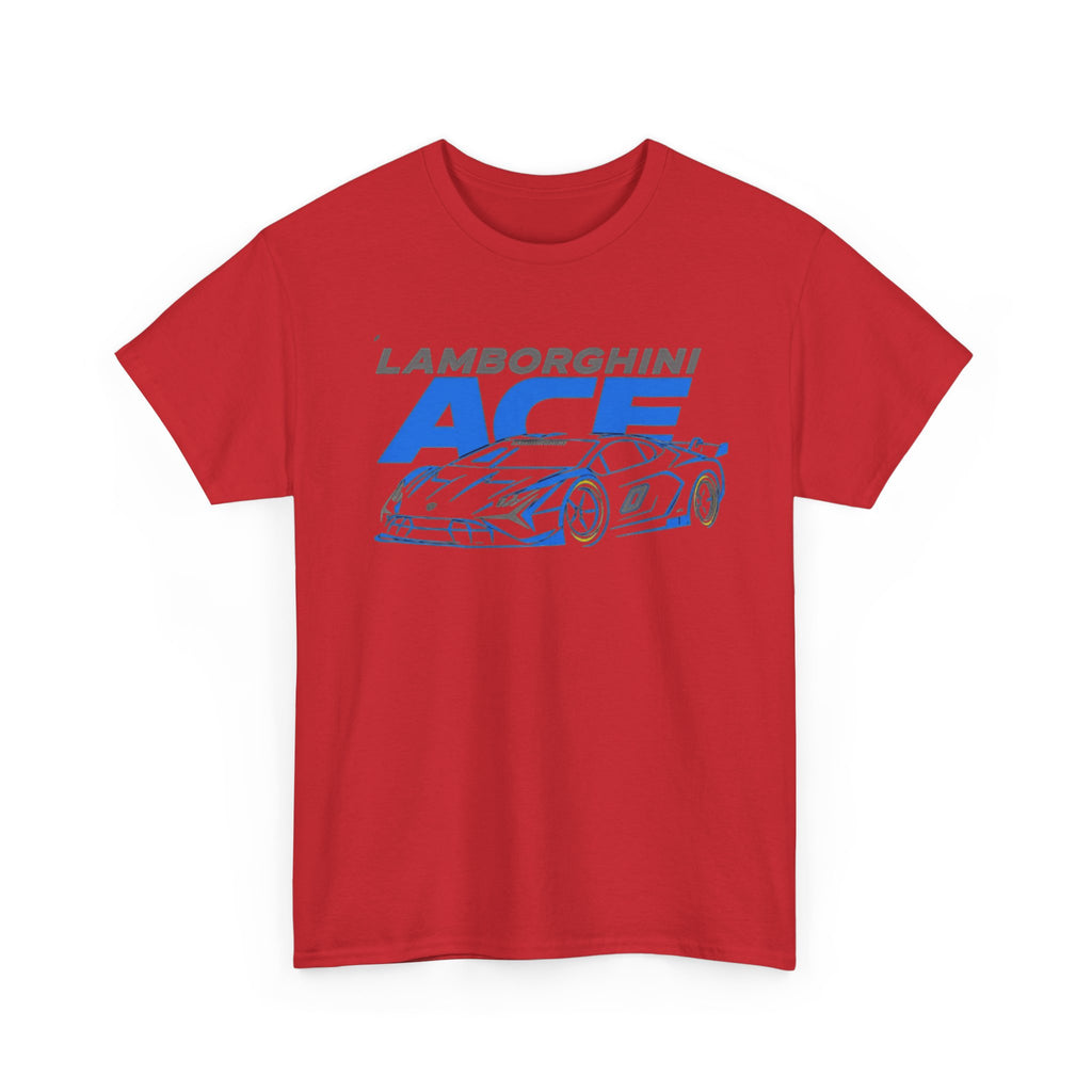 Lamborghini ACE Sports Car Tee — Retro Blue Racing Graphic T-Shirt