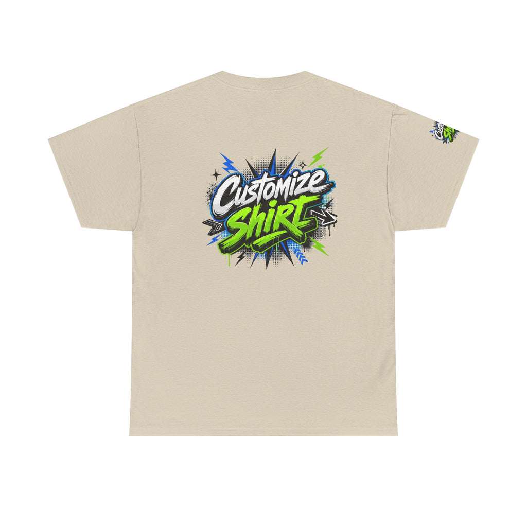 Customize Shirt Graphic Tee — Bold Neon Graffiti Design