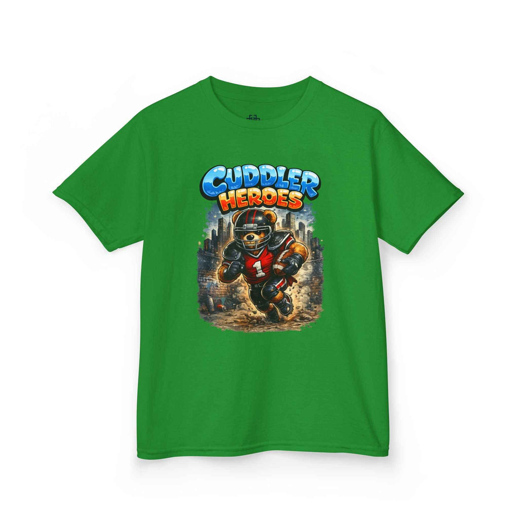 Kids T-Shirt — "Cuddler Heroes" Football Bear Graphic Tee