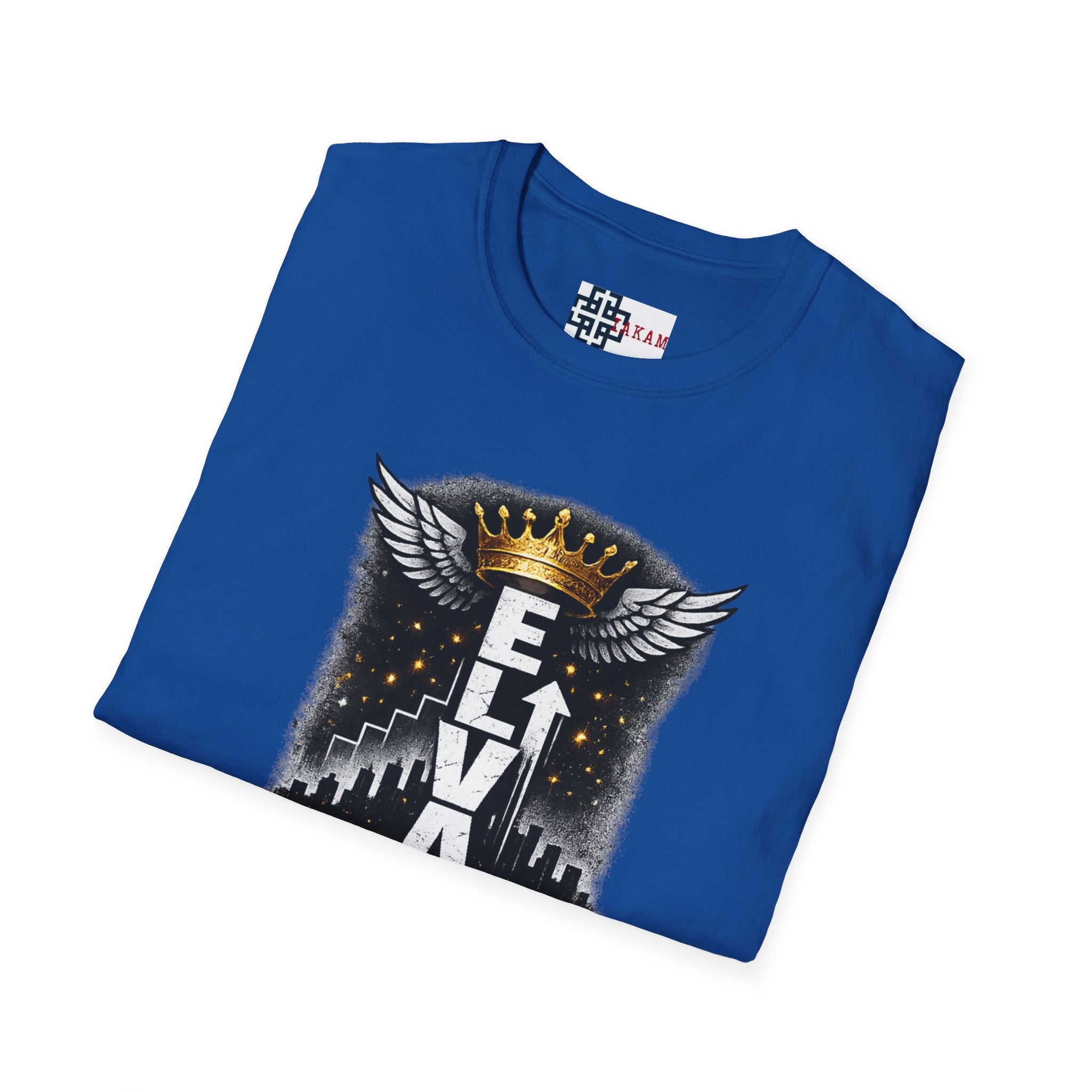 Elevate or Fade Streetwear T-Shirt - Motivational Tee with Crown & Wings