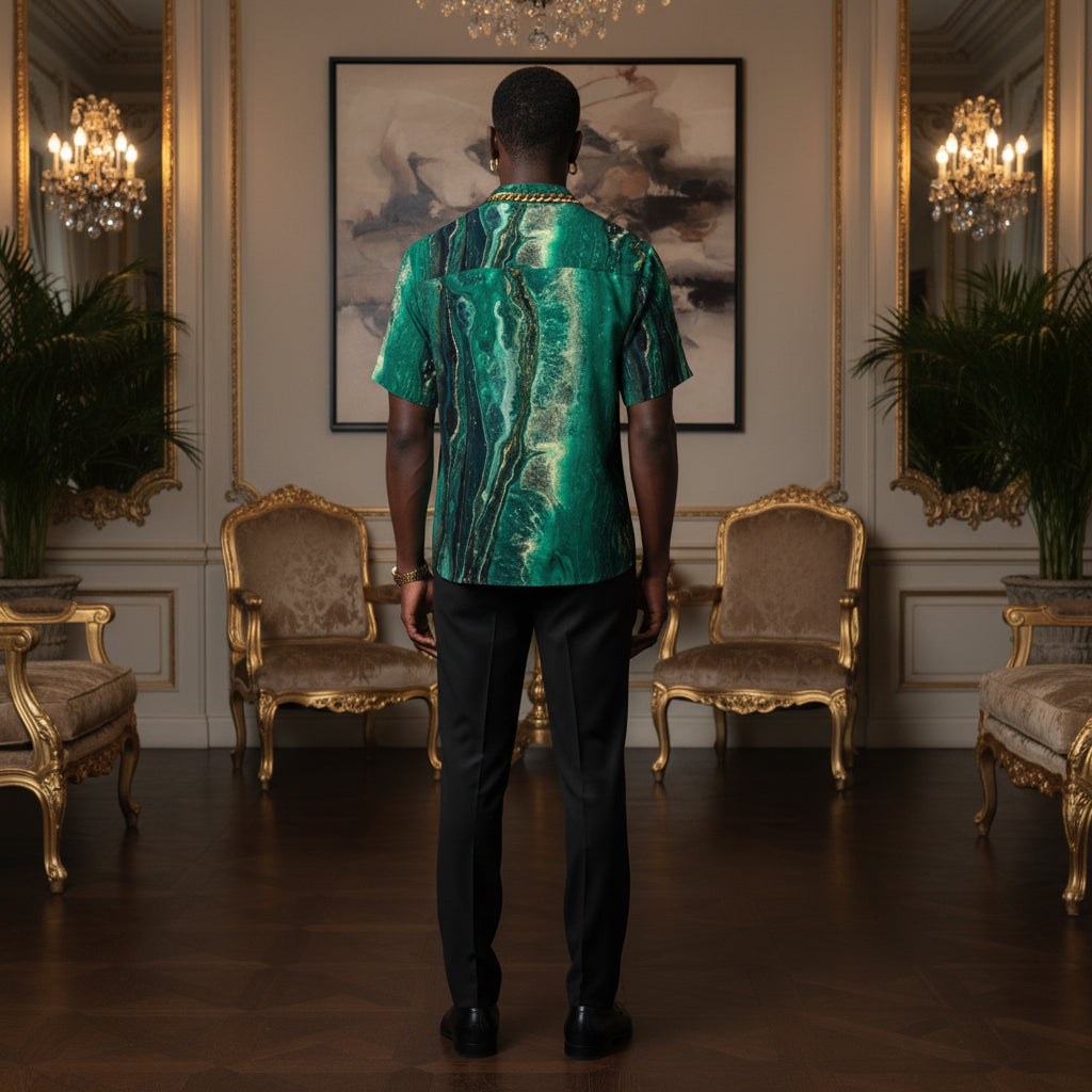 Unisex Marble Green Shirt: Button Down for Stylish Comfort