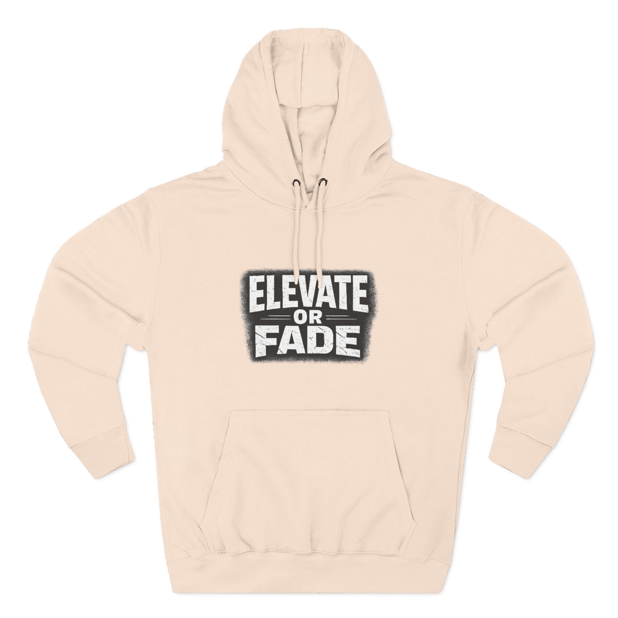 Elevate or Fade Hoodie - Urban Graphic Fleece Pullover with Crown and Wings Design for Stylish Comfort