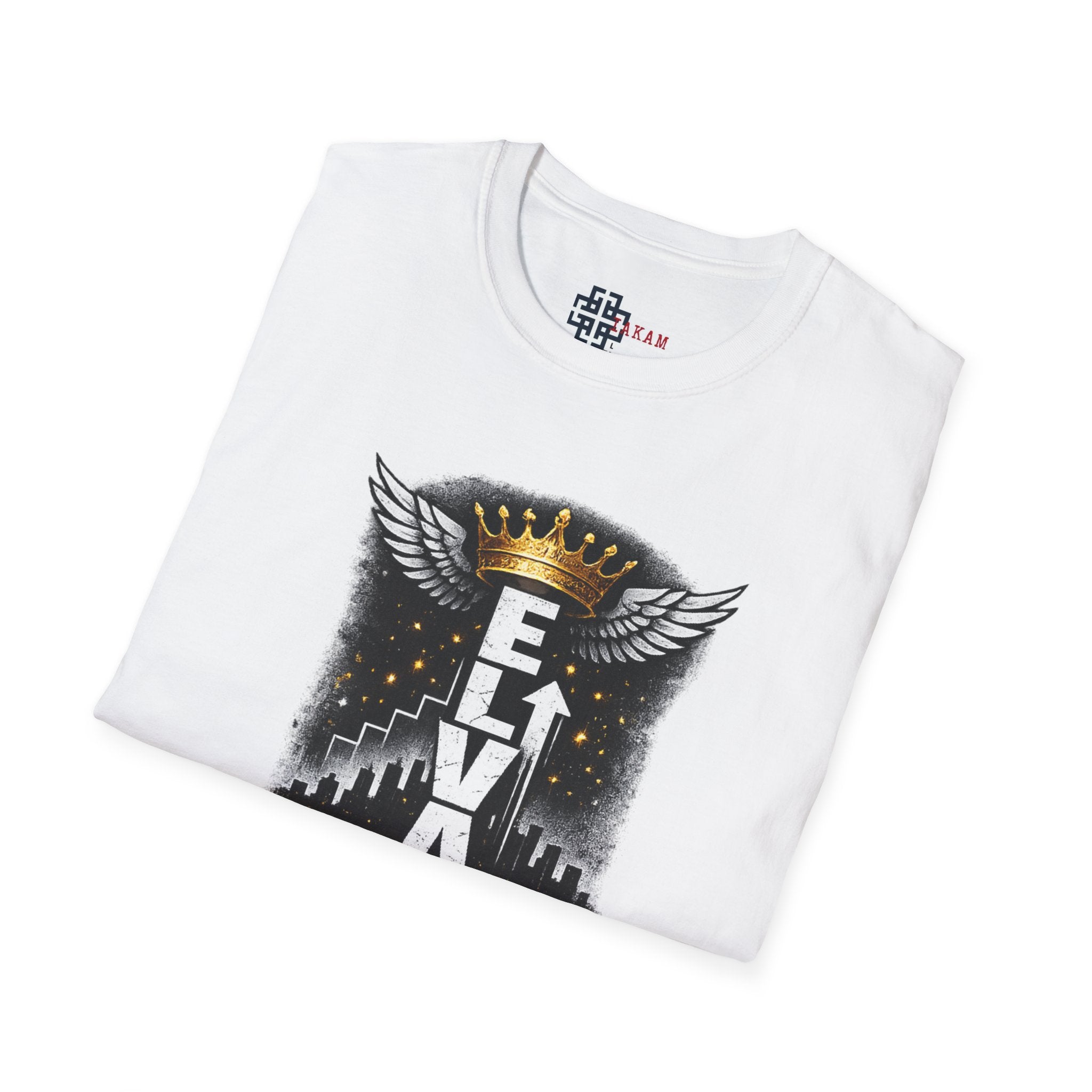 Elevate or Fade Streetwear T-Shirt - Motivational Tee with Crown & Wings