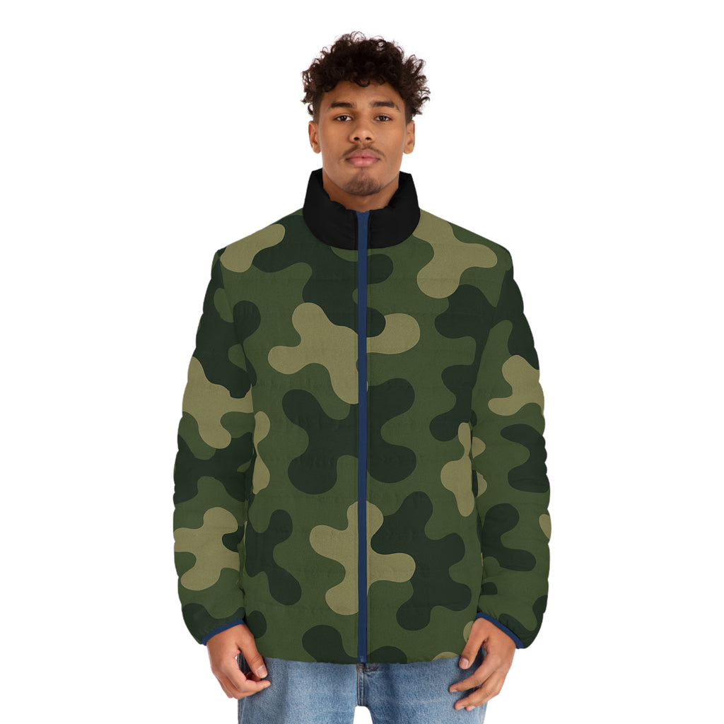 Men's Puffer Camo Green Jacket - IAKAM