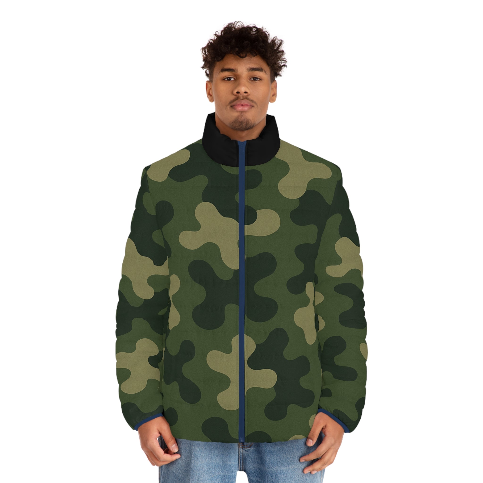 Men's Puffer Camo Green Jacket - IAKAM