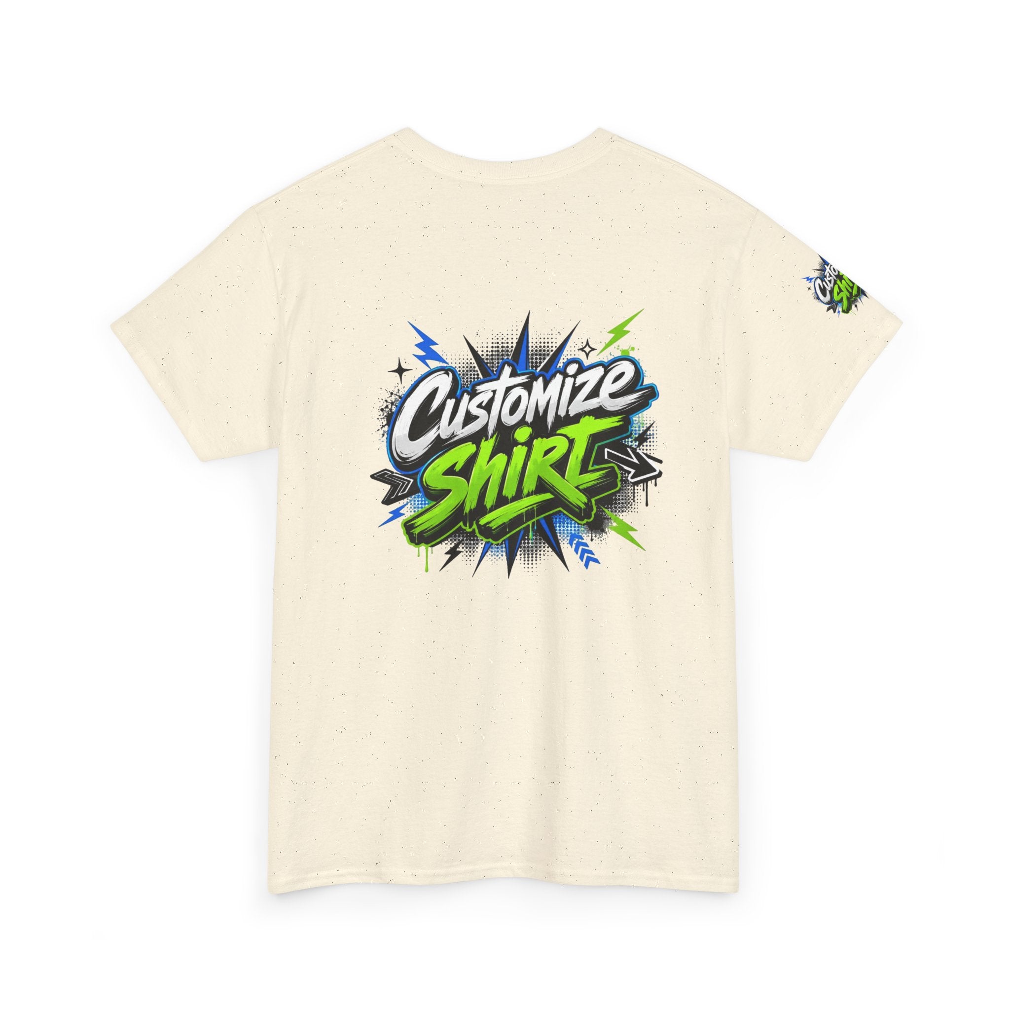 Customize Shirt Graphic Tee — Bold Neon Graffiti Design
