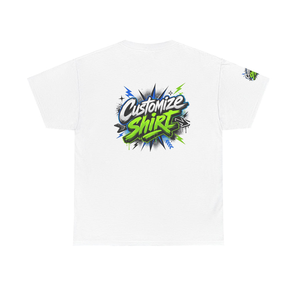 Customize Shirt Graphic Tee — Bold Neon Graffiti Design