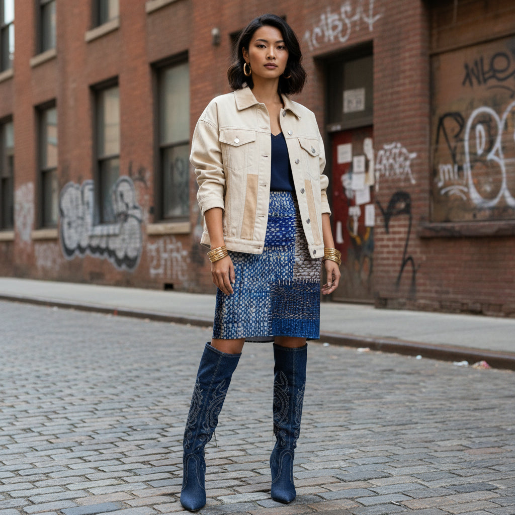 Women's Pencil Patch Skirt - IAKAM