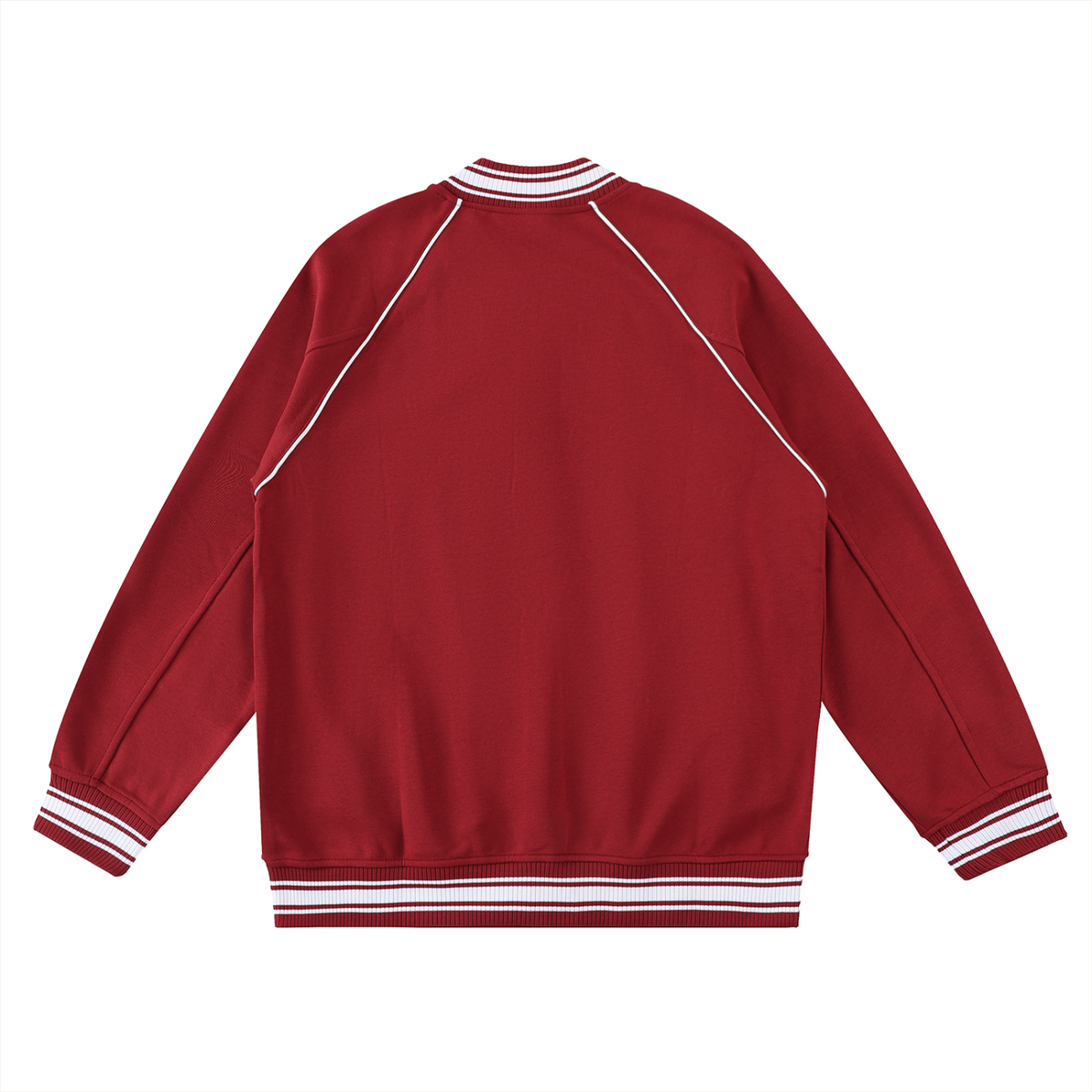 Contrast Trim Raglan Varsity Jacket