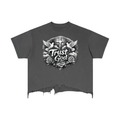 Trust God Vintage Wash Boxy Distressed Hem T-Shirt