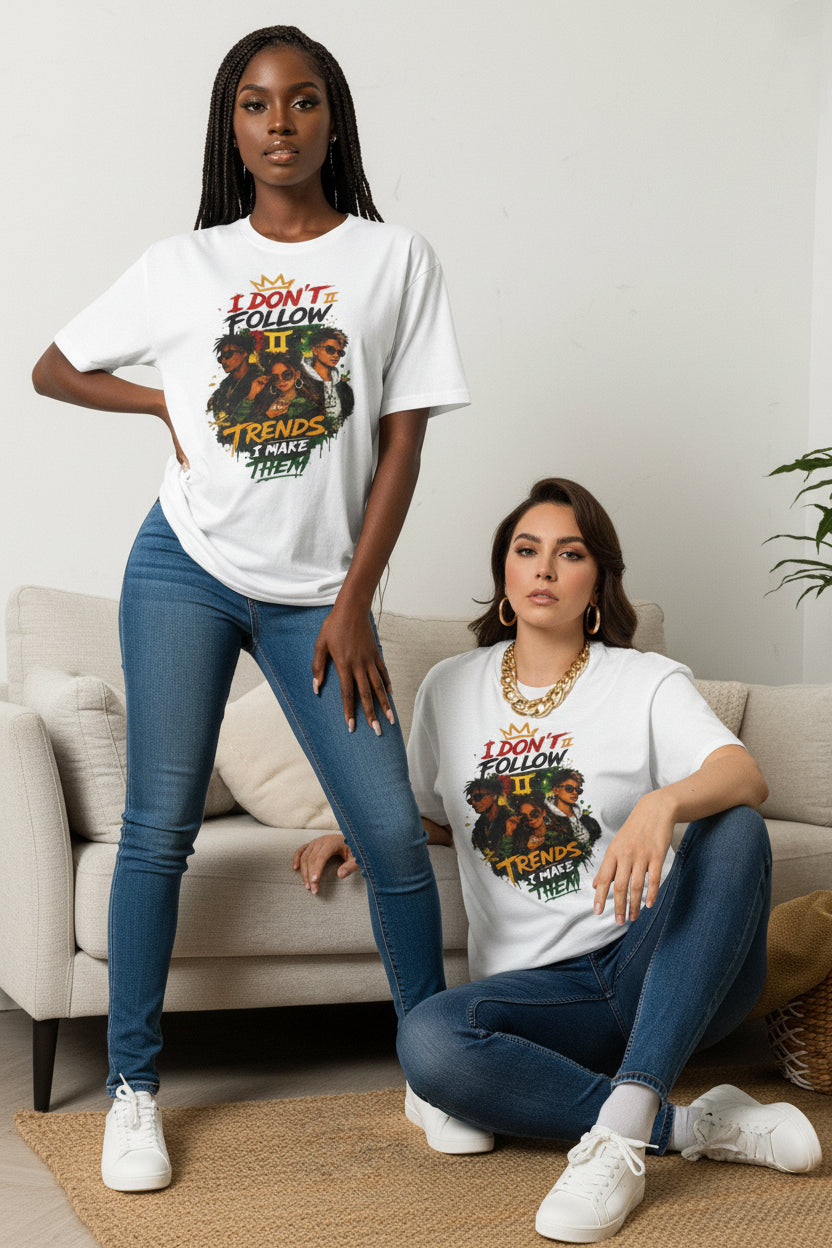 I Don't Follow Trends T‑Shirt 3— Retro Rebel Graphic Tee