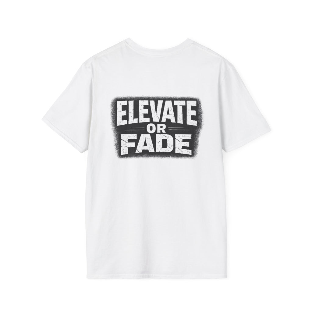 Elevate or Fade Streetwear T-Shirt - Motivational Tee with Crown & Wings