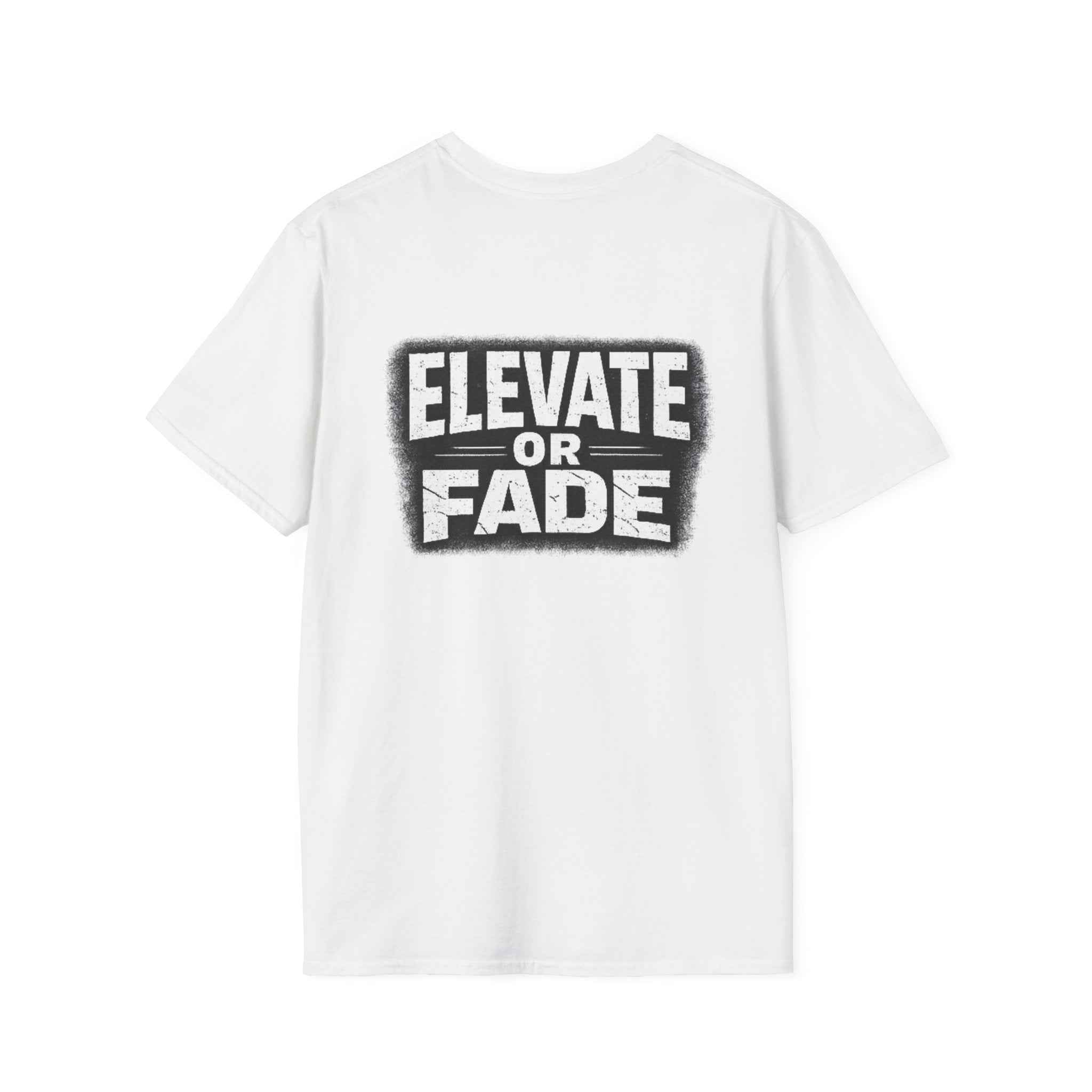 Elevate or Fade T-Shirt — Motivational Streetwear Tee with Crown & Wings