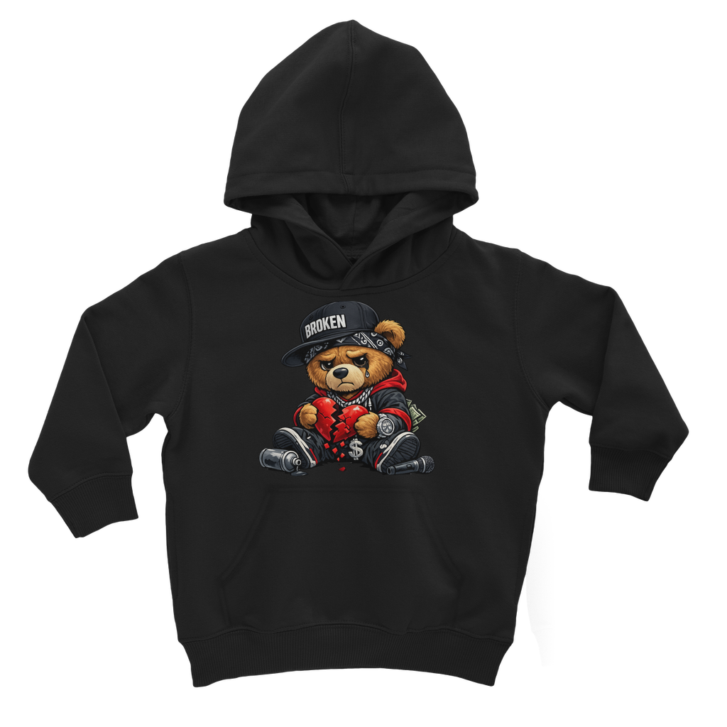 Broken Hearted Bear Hoodie - Classic Comfort for Kids