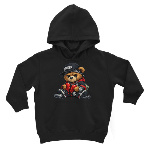 Broken Hearted Bear Hoodie - Classic Comfort for Kids