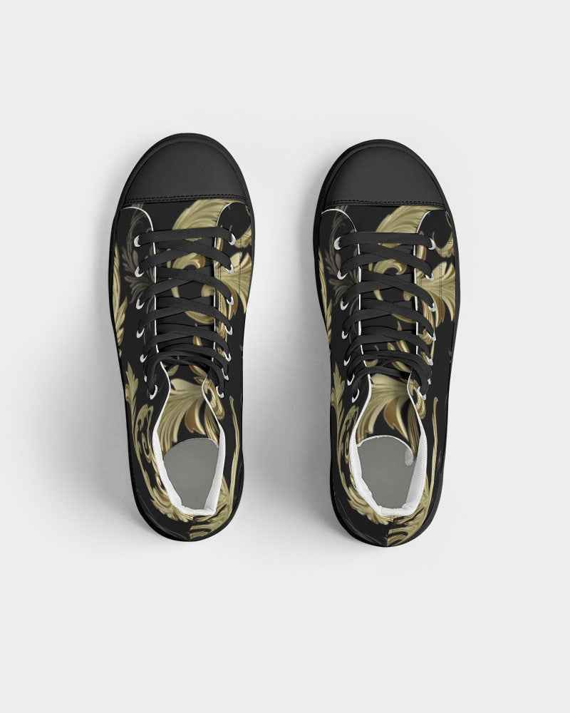 Elegant  Men's Hightop Canvas Shoe - Black