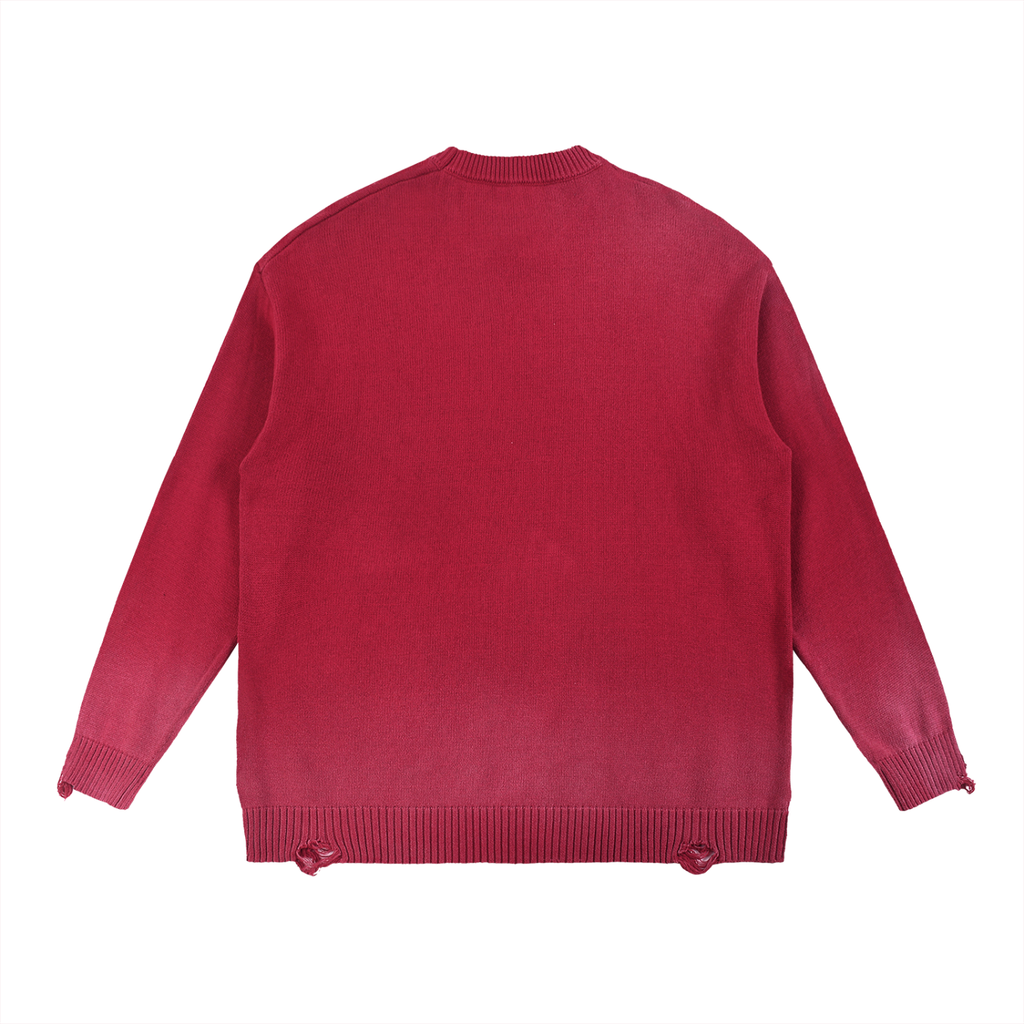 Trust God Sun Fade Distressed Ripped Crewneck sweater