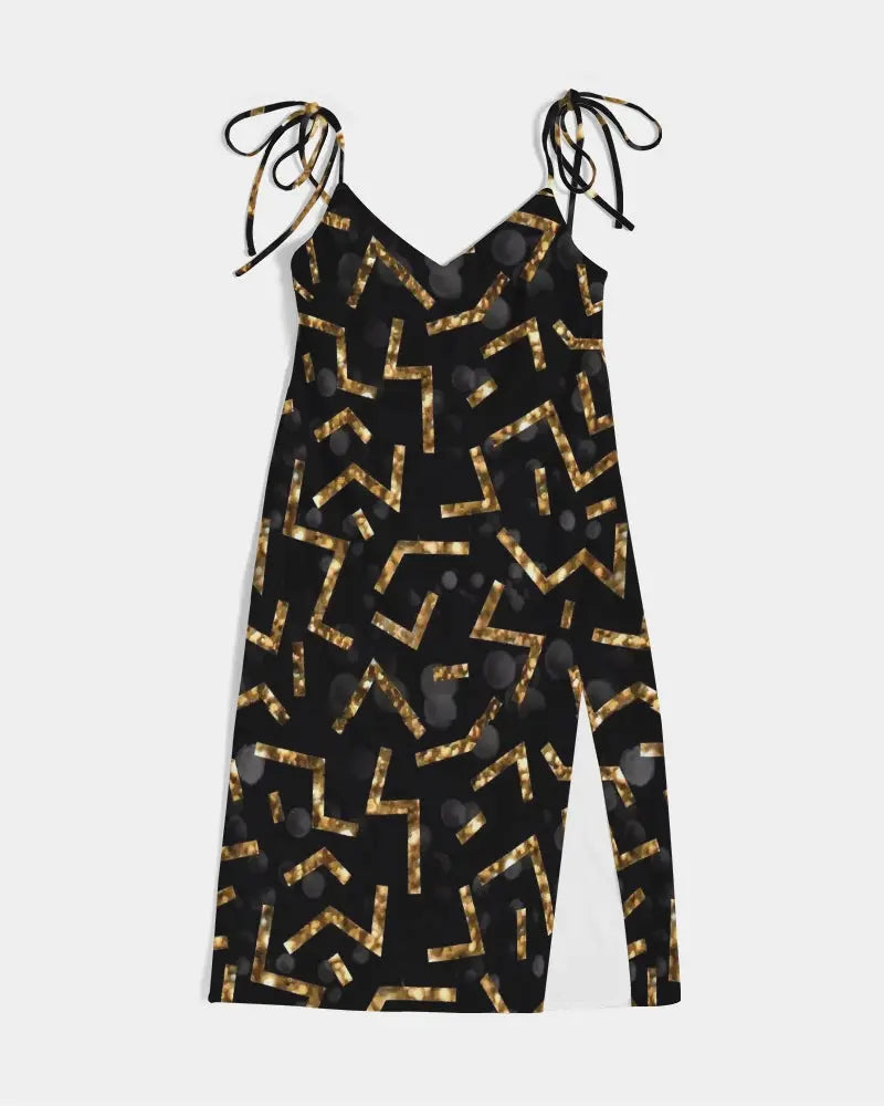 Pixie Night Women's Tie Strap Split Dress - IAKAM