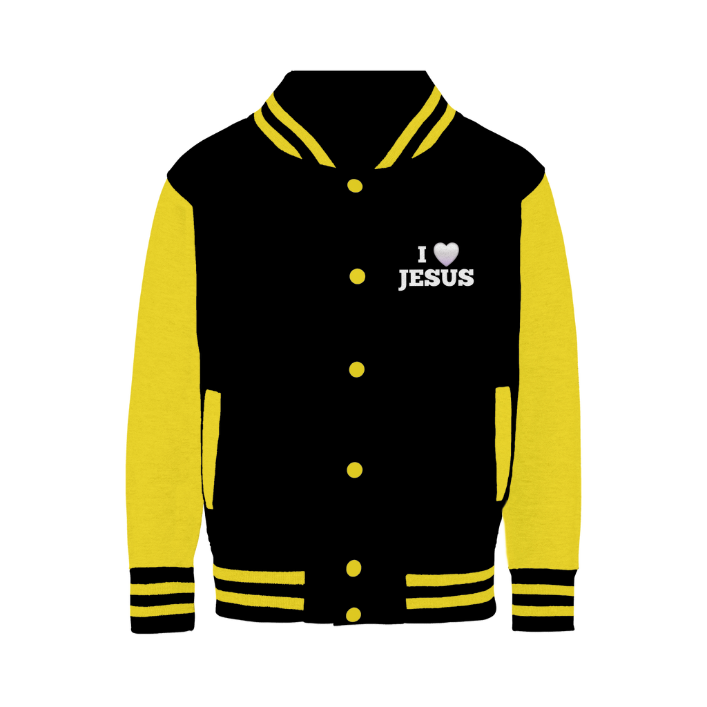 I love Jesus Jacket - Stylishly Express Your Faith with this Varsity Style