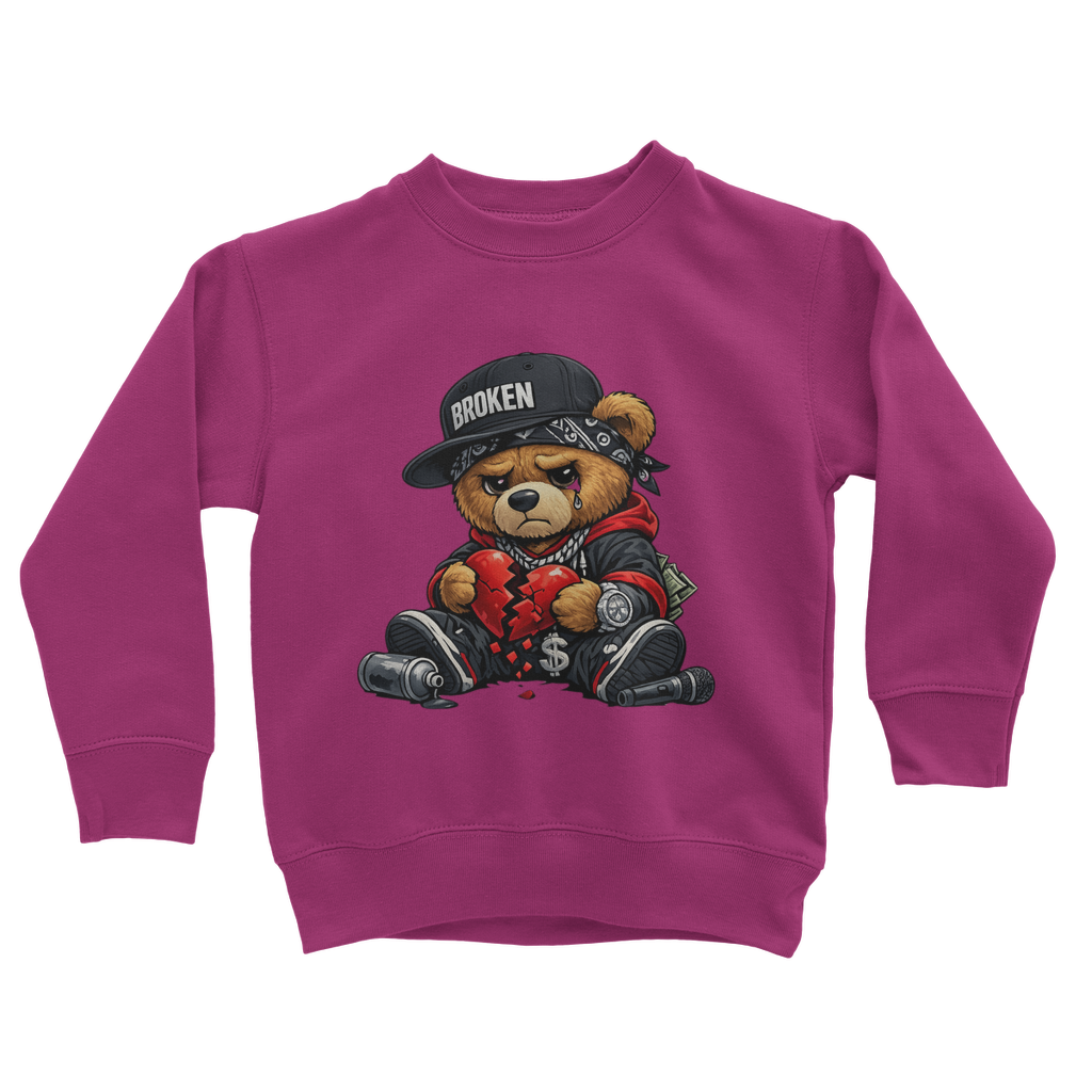 Broken Hearted Bear Classic Kids Sweatshirt