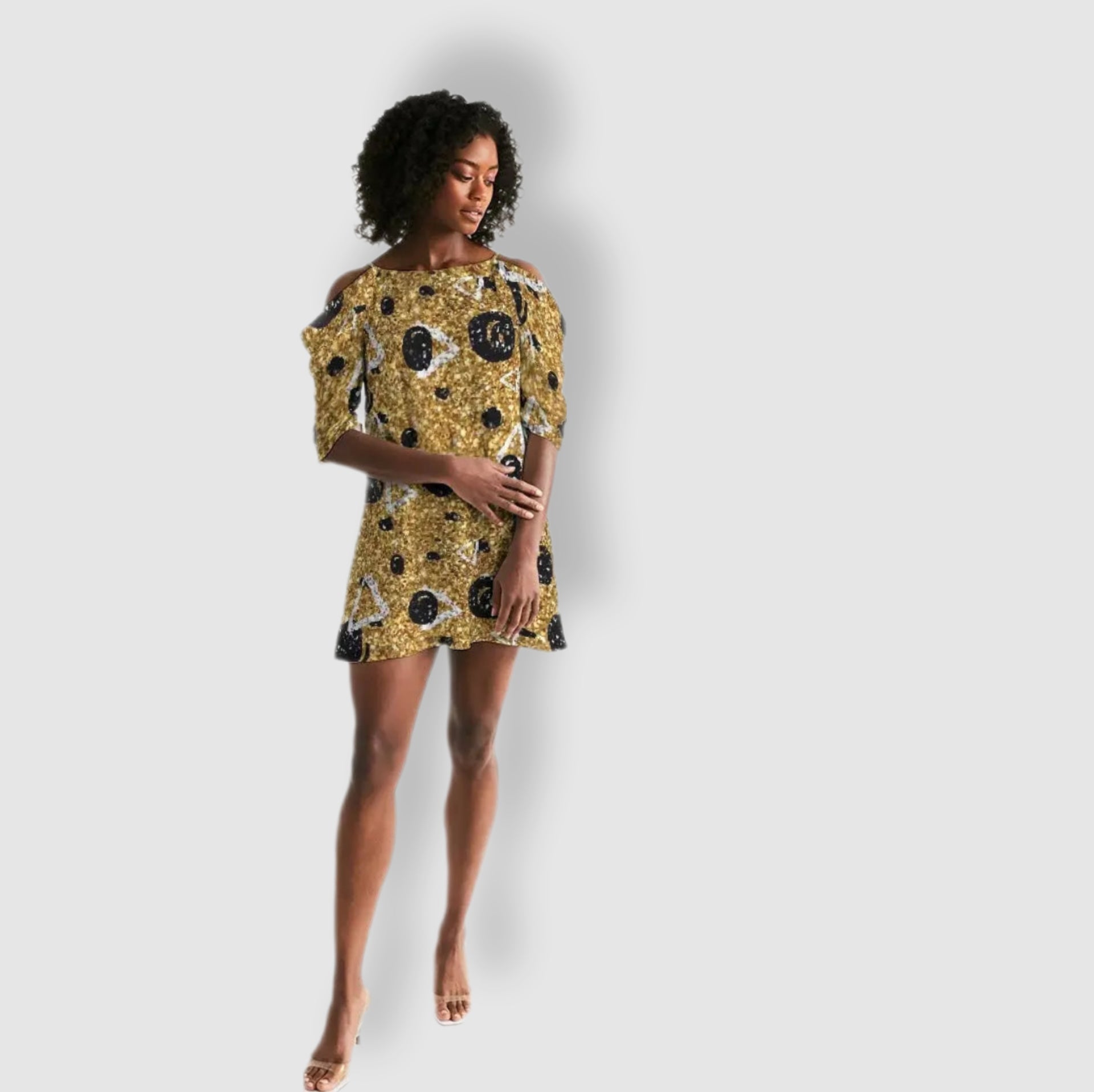 Realm Women's Open Shoulder A-Line Dress - IAKAM