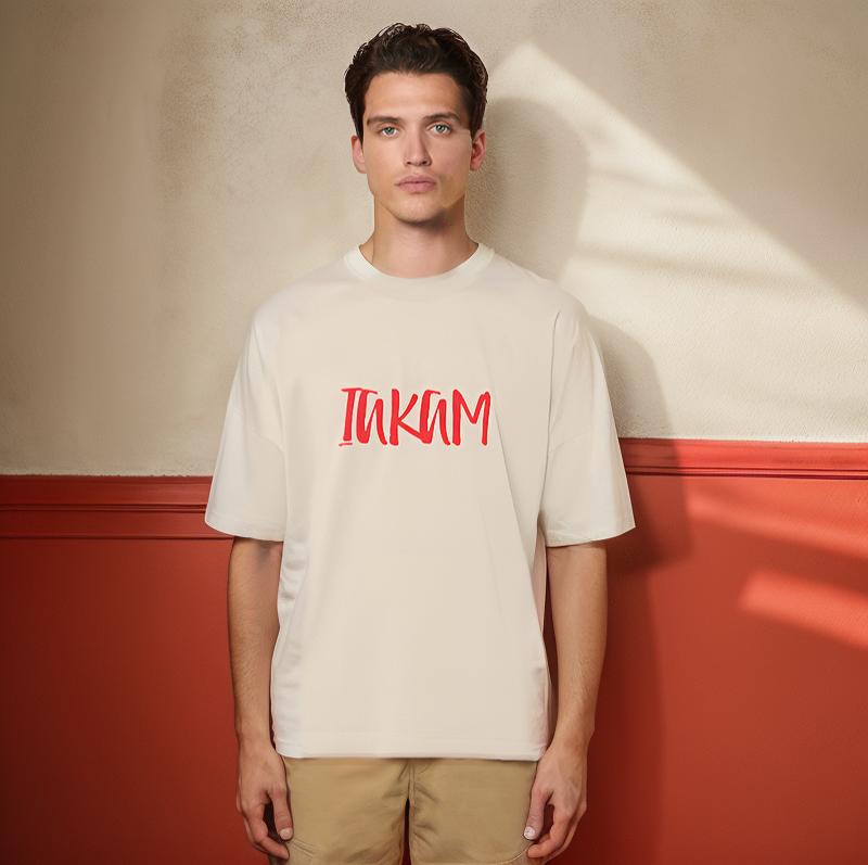 IAKAM Red Premium Organic Oversized T-Shirt - IAKAM