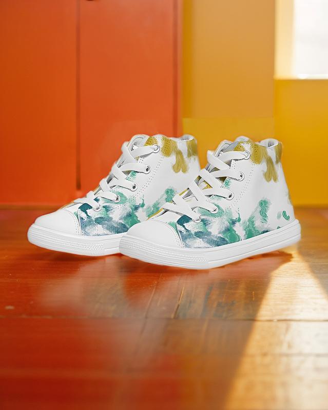 Abstracts  Kids Hightop Canvas Shoe