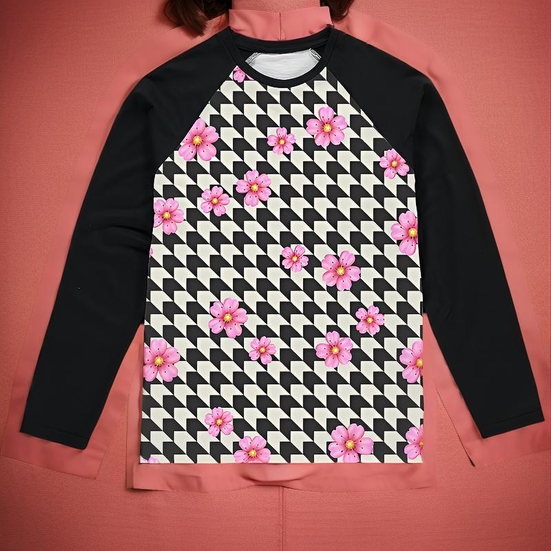 FLOWER PAT Baseball Long Sleeve T-Shirt - IAKAM